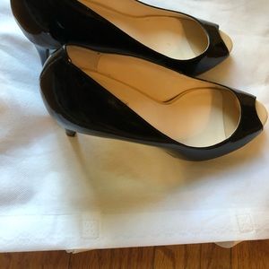 Tahari Regal Patent leather peep toe pumps